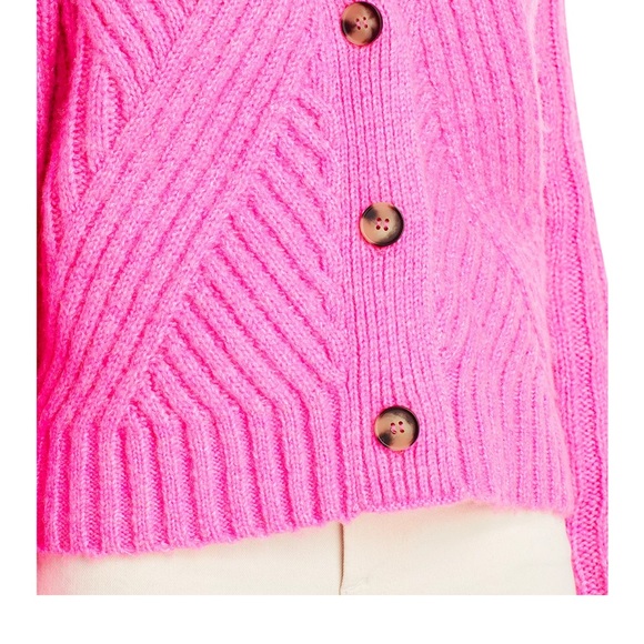 New Aqua neon pink fuzzy sweater - Picture 10 of 13